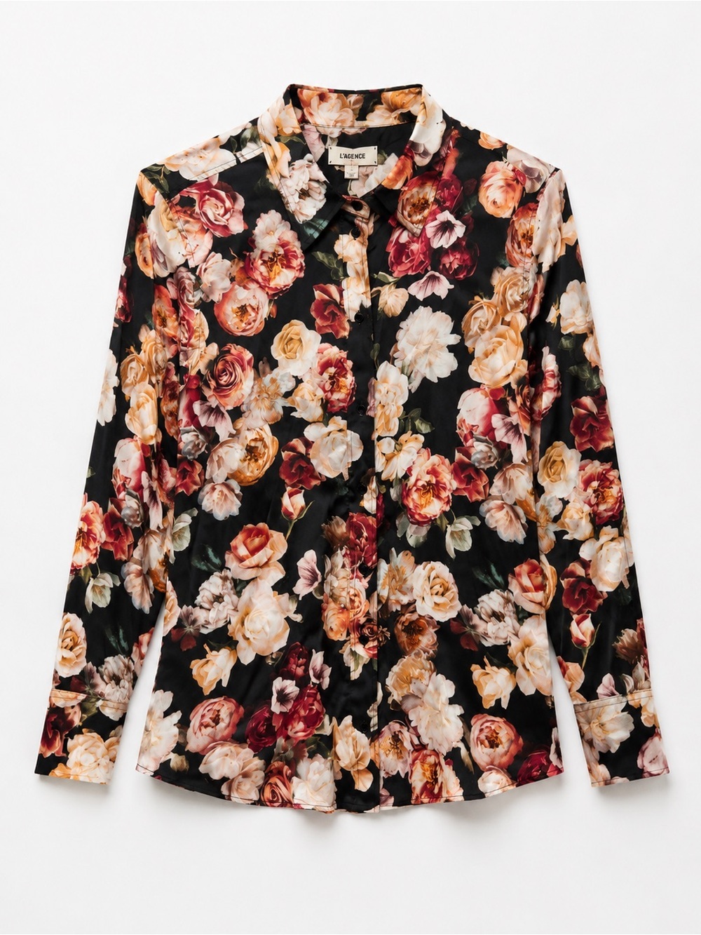 L'Agence Silk Blouse Top Dani Floral Long Sleeve MSRP $380